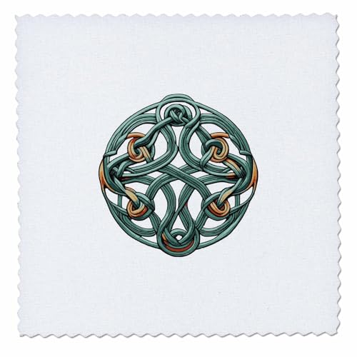3dRose New Age Neo-Pagan Pseudo-Celtic Knotwork - Quilt Squares (qs-385249-3)