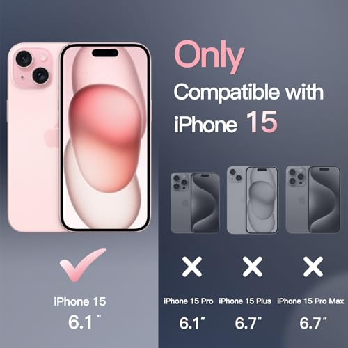 Image of JETech Magnetic Cover Case for iPhone 15 6.1-Inch Compatible with MagSafe, Translucent Matte Back Slim Shockproof Phone Cover (Pink Back) | Compatible with MagSafe, Translucent Matte Back, Slim Shockproof Protection