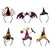 6 Pcs Halloween Headbands Witch Hat Headbands Pumpkin Witch Spider Bat Headbands Halloween Cosplay Costume Halloween Party Supplies (Halloween Style 3)