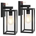 BesLowe 13" Upgraded Motion Sensor Outdoor Wall Lights, 2-Pack Dusk to Dawn Porch Light Outdoor Wall Sconce Lanterns, 3 Lighting Modes Exterior Lighting Fixtures, Black Outside Lights for House Garage