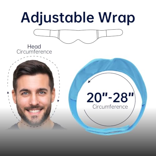Image of Wisdom Teeth Ice Pack Head Wrap Jaw Face Ice Pack for Wisdom Teeth Extraction Toothache Pain Relief Face Oral Surgery with 4 Gel Packs for TMJ,Tonsillectomy Recovery, Cosmetic Procedure (Light Blue)