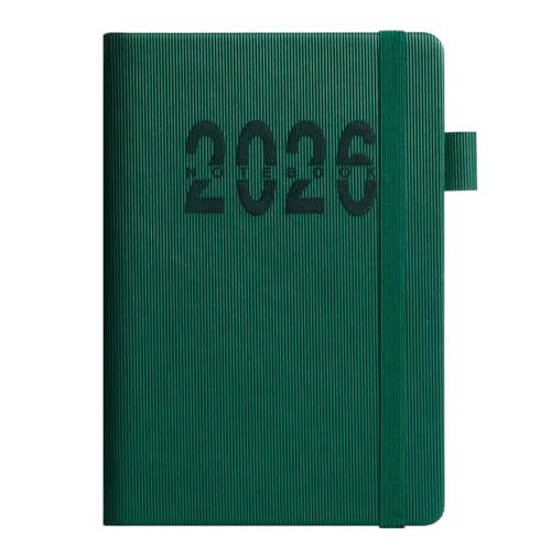 2026アカデミックプランナー2026年1年の毎日のプランナー弾性ストラップ閉鎖男性向けの360ページ