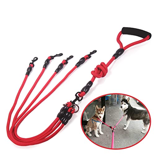 ZXDC Nylon Two Three Four Dogs Leash Detachable