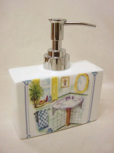 DOSIFICADOR DISPENSADOR JABON BAÑO Rectangular 300ML Porcelana LAVABOS