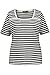 Produktbild Ulla Popken Damen große Größen Übergrößen Plus Size Ringelshirt, Carree-Ausschnitt, Slim, Halbarm Marine 50+ 791562130-50+