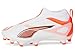 Puma Unisex Ultra 5 Match+ Laceless Firm Ground/Artificial Ground (Little Kid/Big Kid), Puma White/Puma Black/Glowing Red, 2, Medium