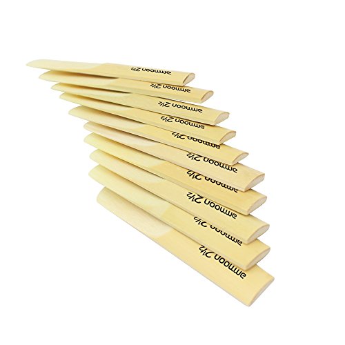 KKmoon Ammoon 10 pcs bB Sax Saxofone Soprano 2.5 2-1/2 Palhetas De Bambu Conjunto Acessório Parte