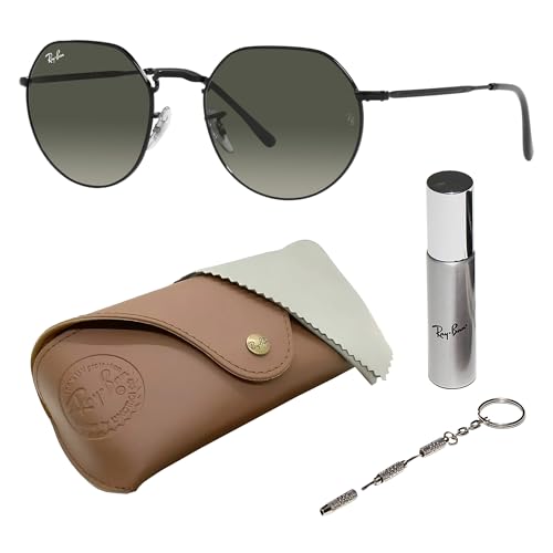 Image of Ray-Ban RB3565 JACK Square-Round Shaped Sunglasses for Men & Women with Official RAYBAN Eyewear Kit