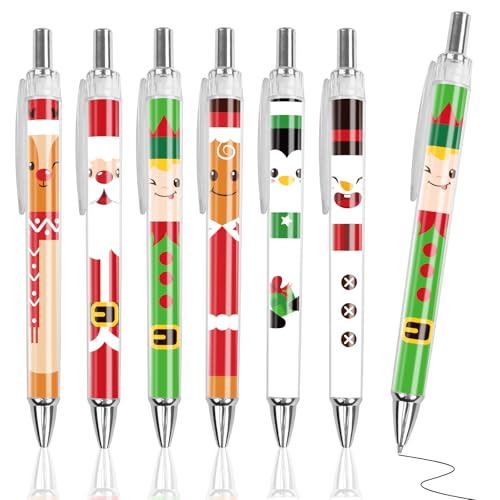 DIYASY 36 Pcs Christmas Pens Bulk, Xmas Ballpoint Pen for Kids Adults Retractable Black Ink Gel Pens for Holiday Party Favors Office Supplies Classroom Cute Gifts