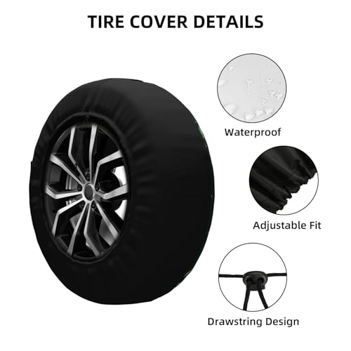 Image of Skull Spare Tire Cover, Universal Wheel Tire Cover Funny Skull Skeleton Tire Protectors for Trailer RV SUV Truck Camper 14 Inch