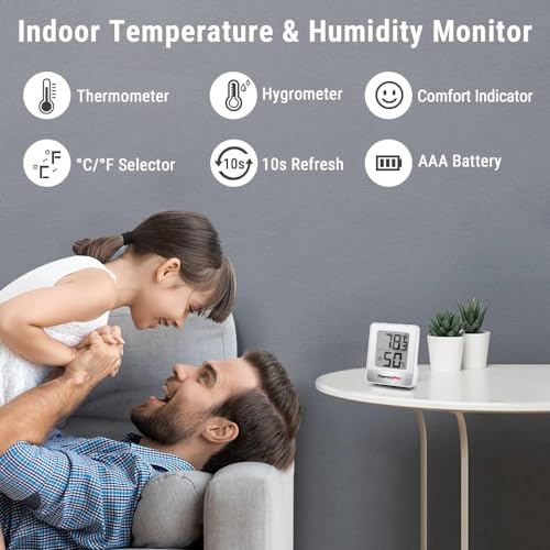 Image of LABART ThermoPro TP49W Digital Hygrometer Indoor Thermometer Humidity Meter Room Thermometer with Temperature and Humidity Monitor Mini Hygrometer Thermometer