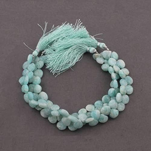 Briolettes amazonite facettées en cœur de qualité supérieure