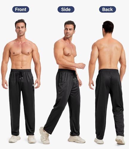 Lomsoe 5 Pack Mens Sweatpants Open Bottom Joggers For Men With Zip Pockets Loose Fit Mesh Athletic Pants For Running,Casual thumb #1
