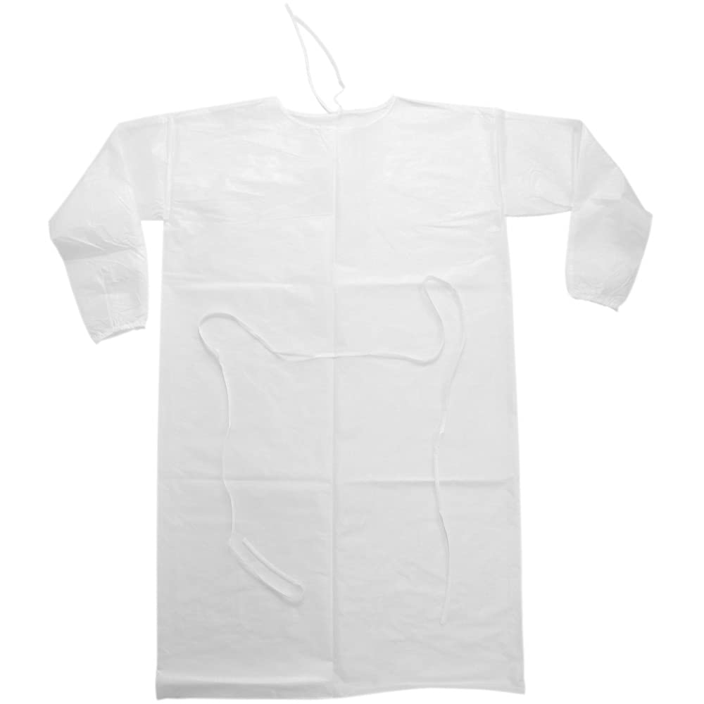 Tsubasa Made in Japan Isolation Gown Non-woven Apron AAMI Level 3 Compliant Elastic Cuff Type Medical Use Protective Clothing Waterproof Function Domestic Production 10 Pieces White Isolation Gown フリー