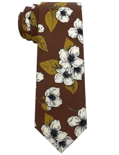 Image of Kebocis Mens Skinny Cotton Floral Tie for Men