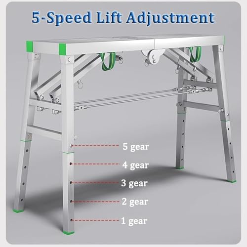 Échafaudage pliable portable de hauteur réglable avec tabouret de rénovation