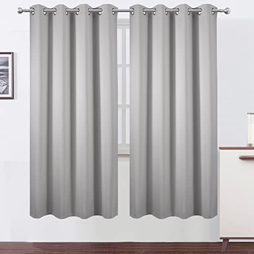 Image of LEMOMO Light Grey Thermal Blackout Curtains /52 x 72 Inch /Set of 2 Panels Room Darkening Curtains for Bedroom
