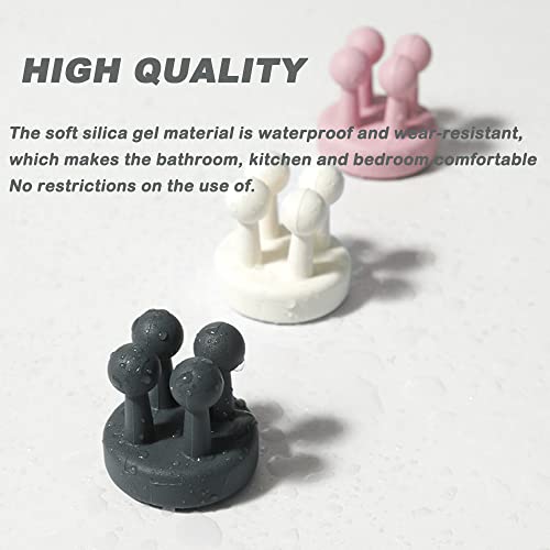 Basicon 6 Stück Bunte Klebehaken, Silikon Rasierer Halterung Rasiererhalter ohne Bohren Zahnbürsten Halterung Handtuchhaken Selbstklebend Mehrzweckhaken Schlüsselhaken für Küche,Haushalt, 6 Farben - Image 3