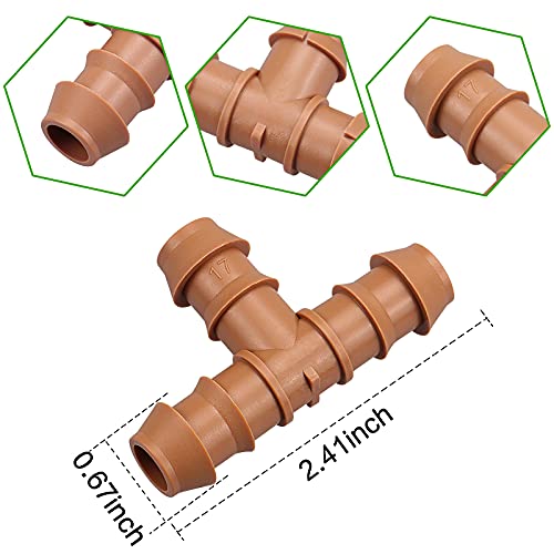 Arfun PD-4606 20-Pack Drip Irrigation Barbed Tee Fittings thumb #1