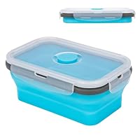 Contenitori Pranzo Pieghevoli per Alimenti 800ML, Contenitori per Alimenti, Portable Pranzo del Silicone, Set Contenitori Silicone per Alimenti Picnic Campeggio