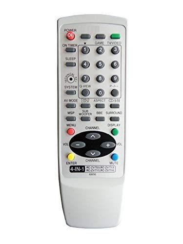 Image of LipiWorld 4 in 1 RC-ZVT03 RC-ZVT13 RC-ZVT15 RC-ZVT16 CRT TV Remote Universal Remote Control Compatible for AW06 Aiwa CRT TV