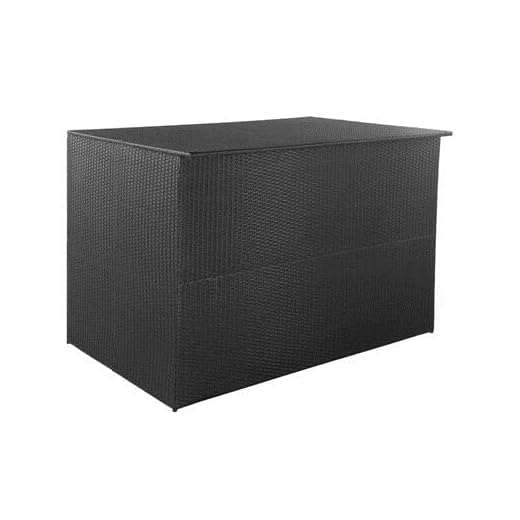 Ausla Baúl De Jardín En Polyrattan 150x100x100 Cm Contenedor De Almacenamiento Forro De PE con Cierre De Cremallera Negro