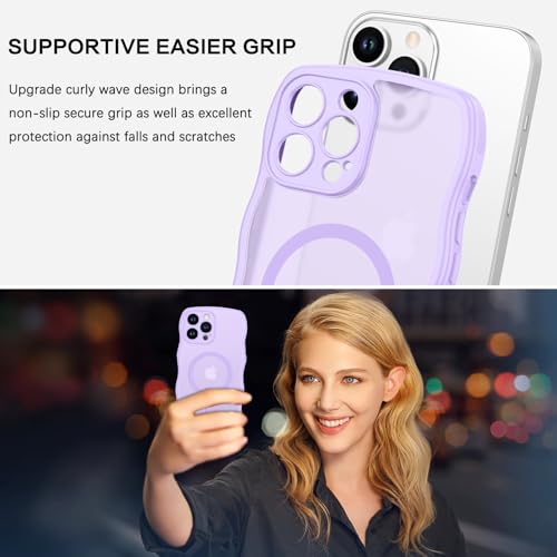 Coque iPhone 13 Pro violette ondulée compatible Magsafe protection antichoc - 2