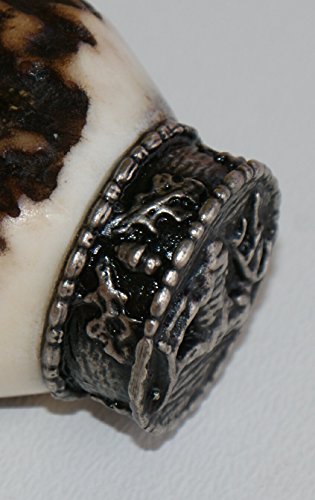 Foto von Jagdmesser Trachtenmesser Jagd-Messer Hirschfänger Hirsch Wild echt Hirschhorn Jagdnicker für Lederhose Jäger Fischer Fischen Jagen echt versilbert Stahl-Klinge Solingen