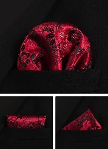 Image of Paisley Floral Mens Tie Formal Necktie Pocket Squares Ties Clips Cufflinks Classic for Men Set