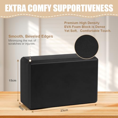 Flintronic Yoga Blocks Set of 2, Sports Yoga Blocks, Gym Bricks, Non-Slip Lightweight Yoga Block, High-Density EVA Foam Yoga Blocks for Yoga Pilates Training and Home Exercise - Image 3