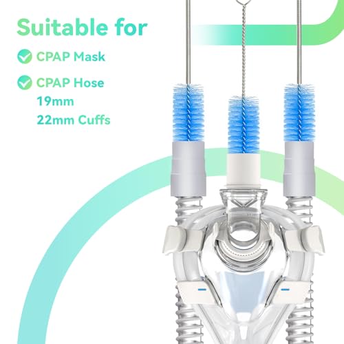 Image of CPAP Hose Cleaner, 7 Feet Flexible CPAP Tube Cleaning Brush and 7 Inches CPAP Cleaning Brush for CPAP Mask Hose Blue