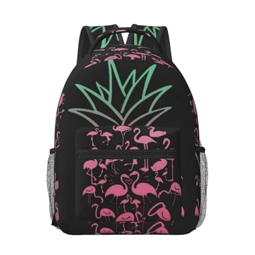 Sac à dos imprimé ananas flamants roses pour la rentrée