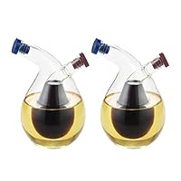 Set Dispenser Olio e Aceto Relaxdays - Vetro Trasparente 4 Pezzi