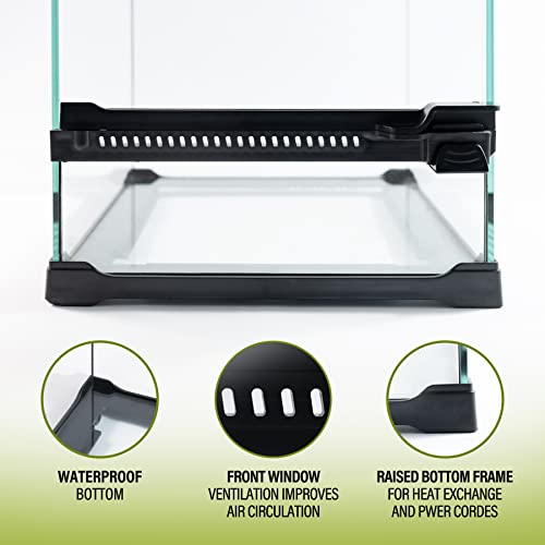 Reptile Tall Glass Terrarium, Vertical Tank Starter Kit, 8X8X12In Mini Front Open Door Cage, Full View Screen Habitat Ventilation Enclosure For Small Chameleon Snake Lizard Amphibians Geckos Frogs #TOP2