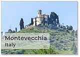 Malerischer Blick auf ein Schloss auf dem Hügel im Park von Montevecchia und Valle Del Curone, Lecco, Lombardei, Italien, Europa, SANTUARIO DI MONTEVECCHIA in Norditalien, Landtourismus in Ruhe,