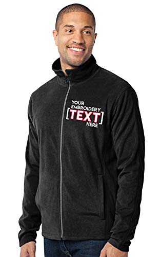 Custom Embroidered Lightweight Jacket for Men - Add Your Text - Embroidery Zip Up Fleece Outerwear