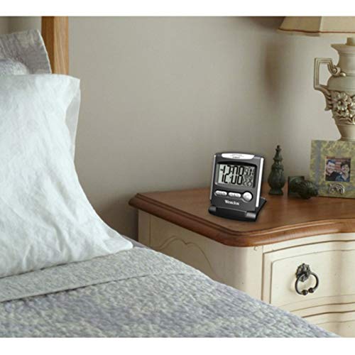 Westclox 72028 Fold-Up Travel Alarm Clock, Medium, Black