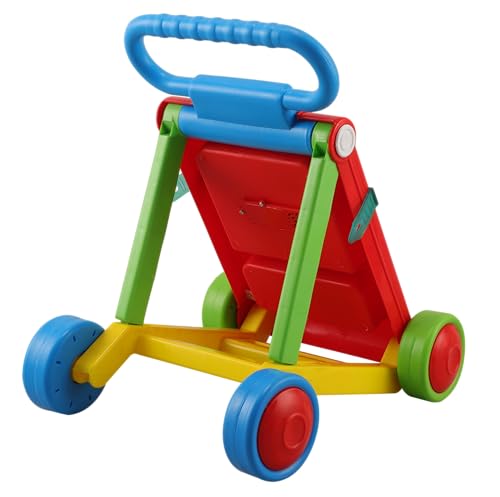 Image of JoyRide Musical Folding Baby Activity Push Walker with Flipping Doors, Turning Gears, and Spinning Panels 4 Colors, Non-Toxic Plastic, Boys Girls 9-18 Months (red)
