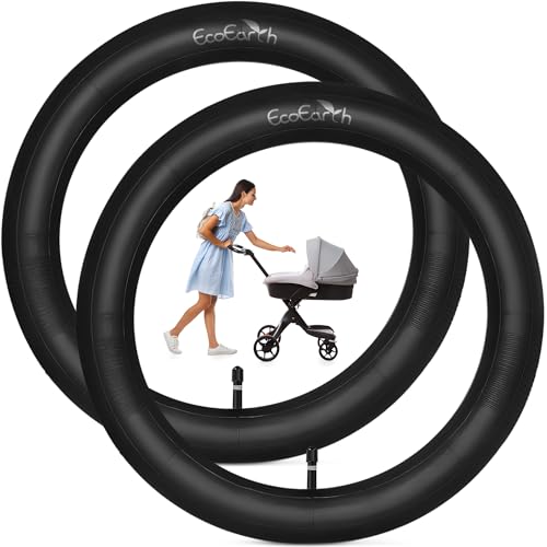 Image of EcoEarth Inner Tube Tire Replacements (2 Pack, 16 inch x 1.5 /1.75 /1.95 /2.125) for Kids Bike & Jogging Stroller, Compatible w /All Brands: BoB Revolution Flex /Pro /SE /SU, Graco, Go Jogging & More