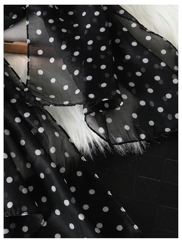 MakeMeChic Women's Chiffon Polka Dots Scarves Lightweight Vintage Wrap Scarfs2