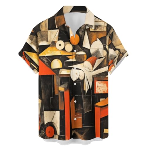 Chemise de camping pour homme au style artistique idéale pour l'été