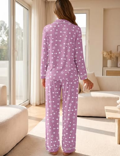 Image of ZMJ Womens Pajamas Sets 2 Piece Long Sleeve and Pant Pj Sets Button Up Sleepwear