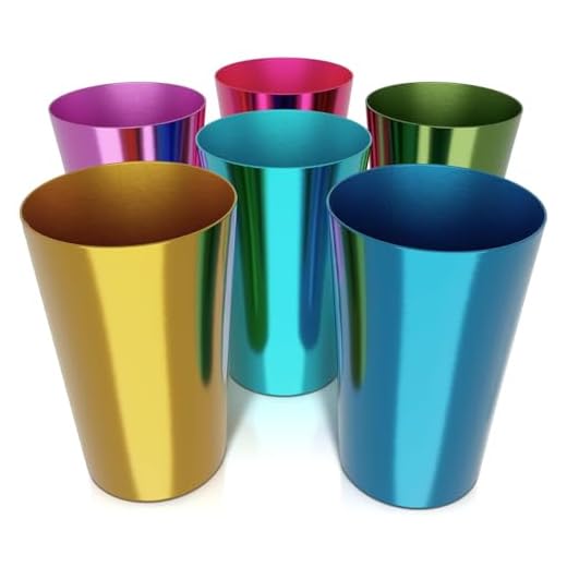 6 PCS Anodized Aluminum Tumblers - Multi Colored Cups Set for Water Iced Coffee Drinking Metal Wine Glasses for Women Reusable Jewel Tumbler Cute Travel Mug for Ice Drinks & Hot Beverage Beach Stuff