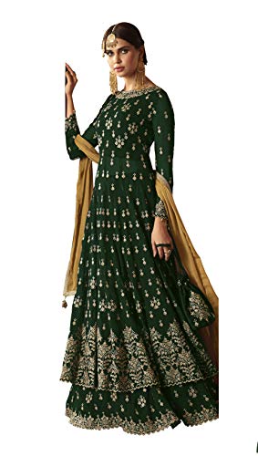 Fabzara Women's Faux Georgette Semi-stitched Salwar Suit (FZ_59001_Mohini-6_Green_Free Size)