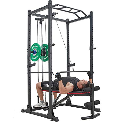 PAPABABE Weight Bench, Adjustable Strength Training Bench with Wider Backrest for Full Body Workout