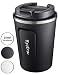 Produktbild BYSTRA Thermobecher  Kaffeebecher to go 100% Auslaufsicher  Isolierbecher 350ml  Trinkbecher doppeltwand Isolierung  Travel Mug  Teebecher  Reisebecher BPA-Frei  schwarz