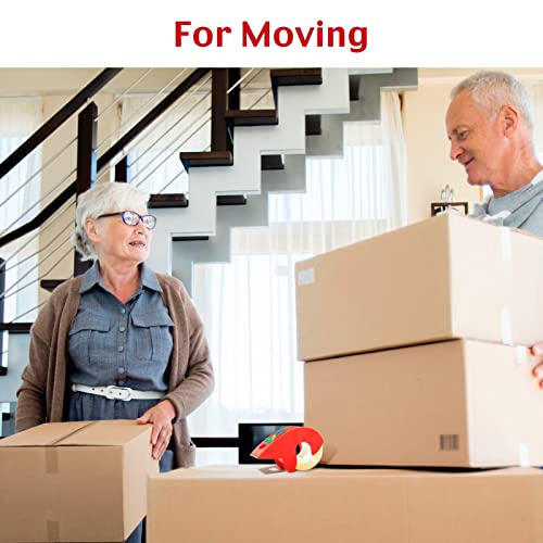 Clear Packing Tape-3 Packs Heavy Duty Packing Tape For Moving Boxes-Noiseless Moving Tape With Dispenser Strong Adhesive Packaging Tape Releases Smoothly Quietly-1.96 Inch X 27 Yards #TOP3