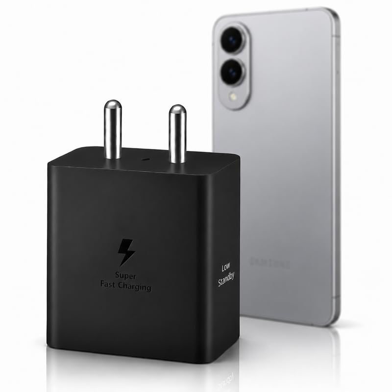 Image of 45W C-Type Super Fast Charger Adapter Compatible with Galaxy S26 Ultra /S26+ /S26, S25 Ultra /S25+ /S25 Edge, S24, S23 Ultra, Z Fold7, Z Flip7, A57, M56, Tab S10 Series 45 watt Power Charging Adaptor