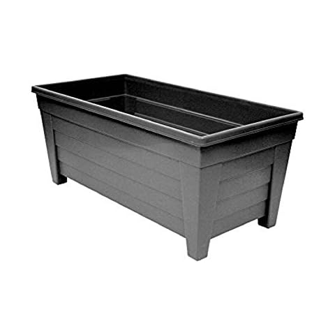Set of 4 Black Grosvenor Trough Planters Cover
