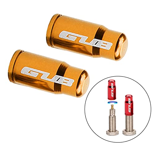 Par de Tapas de Válvula para Neumáticos de Bicicleta de Aleación de Aluminio para Válvula Presta Francesa/Schrader Americana Ultraligero para Bicicleta de Montaña y Ruta FV Dorado miniatura 2